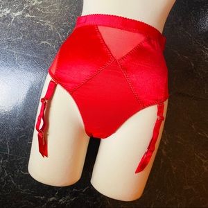 red high waisted agent provocateur garter panties
